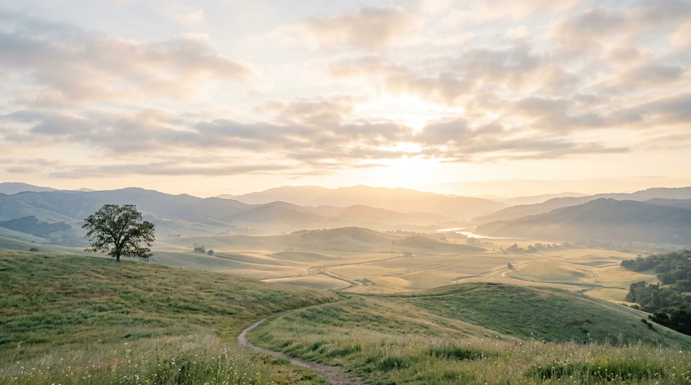 Paysage serein représentant la lumière et la sérénité